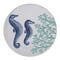 7.38" Seahorses & Coral Round Ceramic Decorative Trivet Jewelry Tray Dish